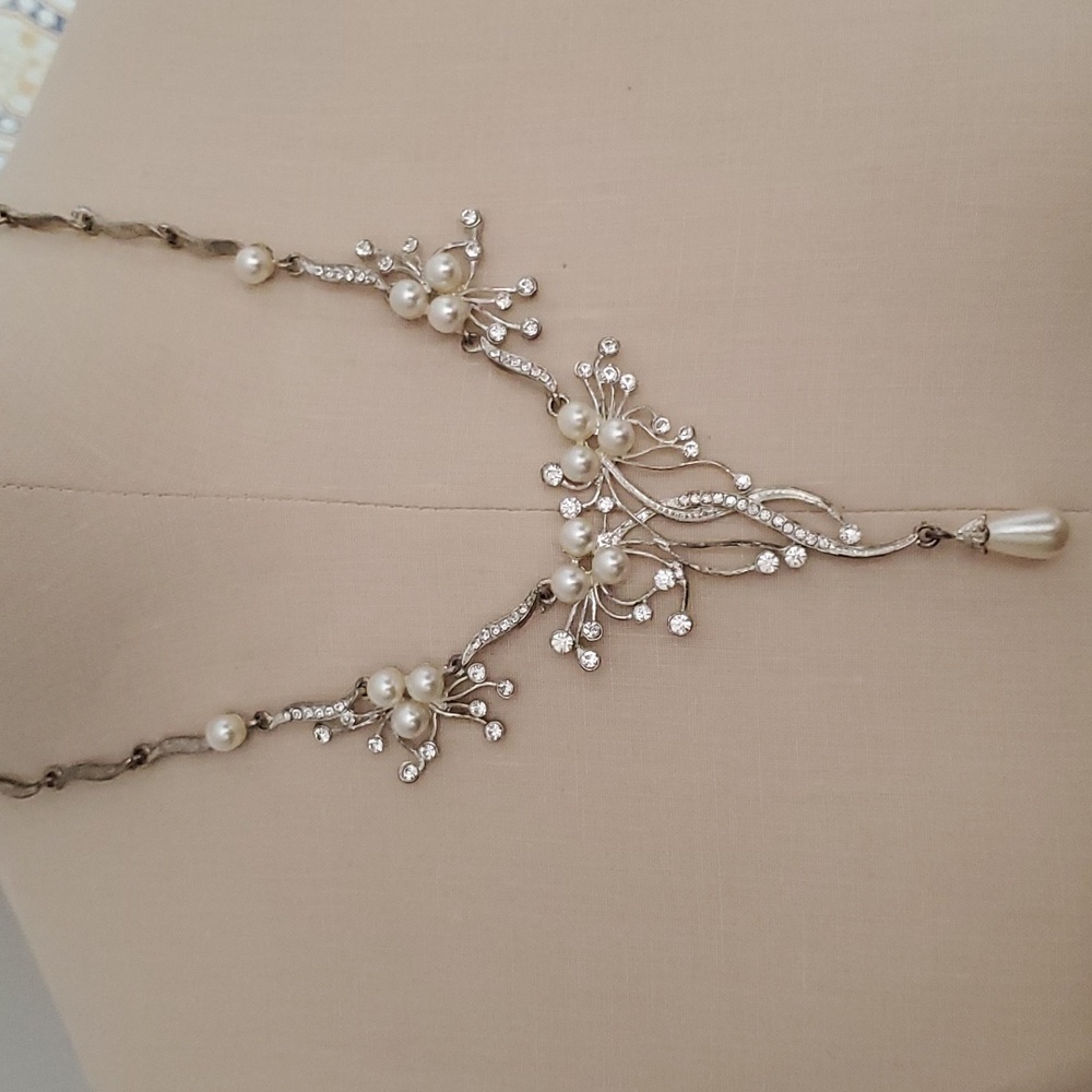 Faux pearl necklace